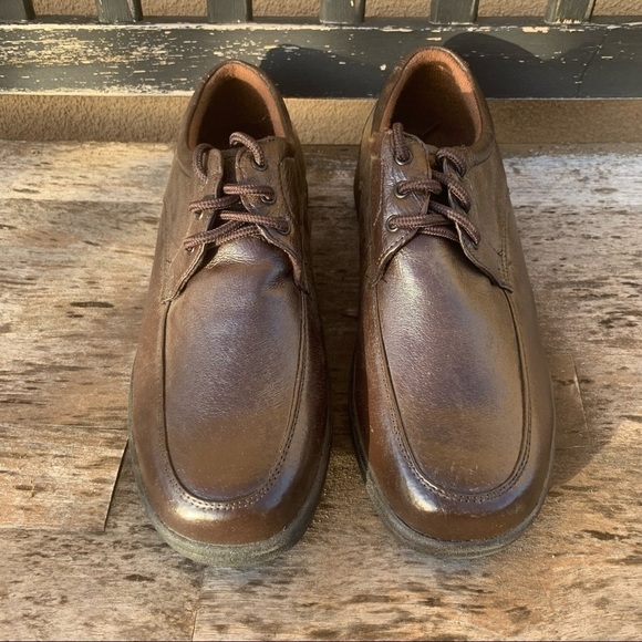 JOHN BLAIR MEN OXFORD SHOES Sz 7W LACE UP COMFORTABLE LEATHER SHOES BROWN - Picture 1 of 9